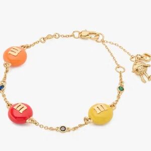 NEW Kate Spade M&M X Gold-Tone Multicolor M&M Flex Bracelet RARE SOLD OUT